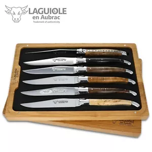 Laguiole en Aubrac - 6 original Steakmesser Frankreich - Gemischte Hölzer - edel - Bild 1 von 9