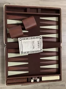 Vintage Backgammon Set Carrying Case Board Game Strategy Complete Standard Size - Picture 1 of 7