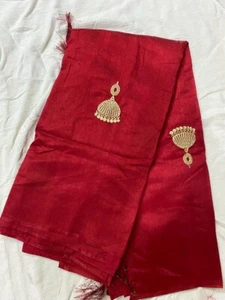 Red Bollywood Saree Party Wear Indian Pakistani Wedding Designer Sari - Picture 1 of 3