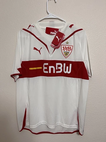 *BNWT* VfB Stuttgart Home Football Jersey/Kit (2009-10) - Puma, Men's M, White Cover