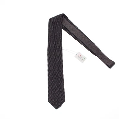 Corbata de punto Italo Ferretti nueva con etiquetas en gris y azul marino 100 % seda hecha en Italia Foto 1 de 4