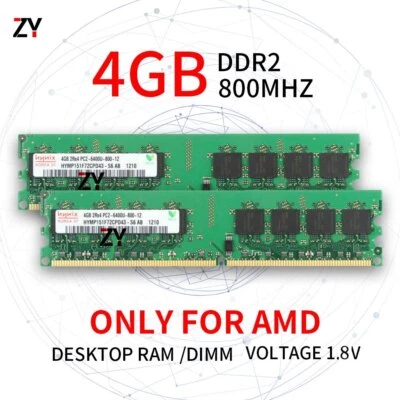 8GB 2x 4GB 2GB 1GB DDR2 2Rx4 PC2-6400 800MHz AMD DIMM Desktop RAM For Hynix Lot - Image 1 of 4