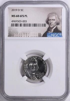 2019 D Jefferson Nickel NGC MS68 6FS (Six Full Steps) PL (Proof Like) - Image 1 of 3