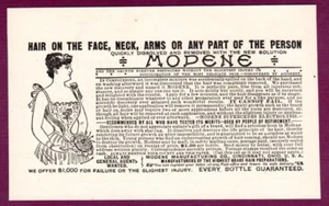 Vintage Ad Fashion Women original Hair Removal MODENE for neck face antique ad - Picture 1 of 2