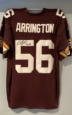 Washington Redskins Lavar Arrington Signed 70th Anniversary Throwback Jersey #56 Cover