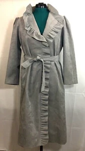 Irene Herbert's Coat Trench Jacket Belted Tulsa Ultrasuede Brand Fabric Size 10 - Picture 1 of 12
