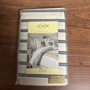 Lenox "Autumn" Blue Stripe Euro Sham 26x26 100% Cotton   NIP - Picture 1 of 2