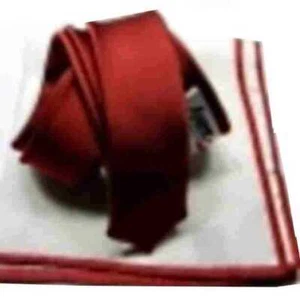 Cravatta bordeaux 4 completo cravattino e pochette bordo contrasto cerimonia - Imagen 1 de 3