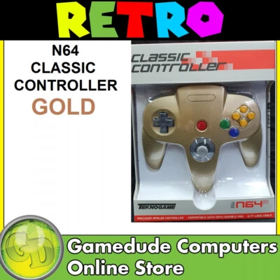 TEKNOGAME N64 GOLD Classic Controller MODEL : N4908  (722267833725)-  [F05] - Image 1 of 2