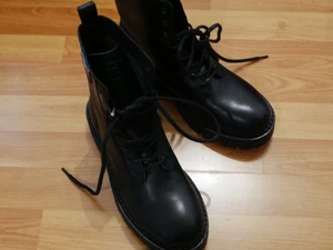 TOMMY HILFIGER Jeans Herren Schnürstiefel Boots Leder schwarz Gr. 40 Neu - Bild 1 von 9