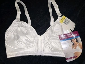 Vintage 2 Bali 34C elfenbeinweiß bügelloser Satin BH #3001 Neu mit Etikett vollerer Halt - Bild 1 von 3