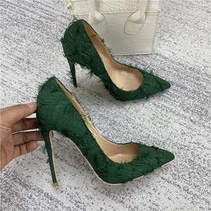 Womens Pointed Toe High Stiletto Heel Pumps Fringe Ladies Sexy Shoes Runway Size - Picture 1 of 17