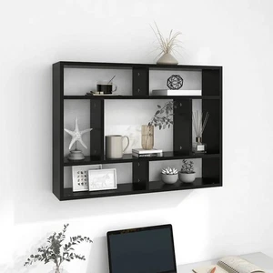 Wandregal Schwarz 75x16x55 cm Holzwerkstoff - Bild 1 von 5