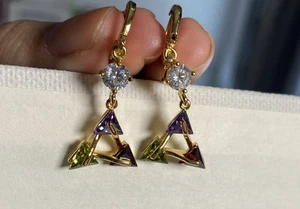 strass ohrringe gold dreieck schmuck - Bild 1 von 1