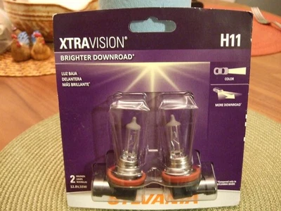 NEW Sylvania XTRAVISION H11 High Performance Headlight 2 Bulbs  L@@K!!! - Imagem 1 de 2