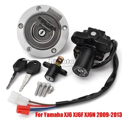 For 04-15 Yamaha FZ6 FZ6R FZ6N FZ6S Ignition Switch Fuel Gas Cap Seat Lock Keys - Imagen 1 de 4