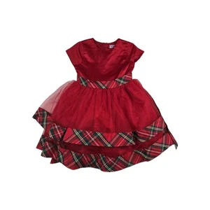 Blueberi Boulevard Girl's Size 8 Red Plaid Accents Lined Dress - Picture 1 of 7