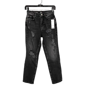 BDG Urban Outfitters Denim Jeans Womens Size 25 Black Distressed High Rise Slim - Picture 1 of 9