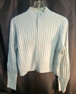 Neu mit Etikett Wild Fable taillierter Stretch-Cardigan Rollkragen doppelter Reißverschluss schieferblau XL - Bild 1 von 11