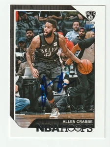 Allen Crabbe Signed 2018-19 Panini NBA Hoops Card #128 Auto Nets Autograph COA - Bild 1 von 1