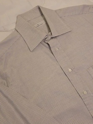 Camisa de vestir Ermenegildo Zegna para hombre 39 15,5 marfil cuadros preppy  Foto 1 de 4