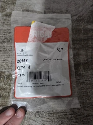 5 Packs Halex 3/4 in. Rigid Conduit Locknuts - Image 1 of 3
