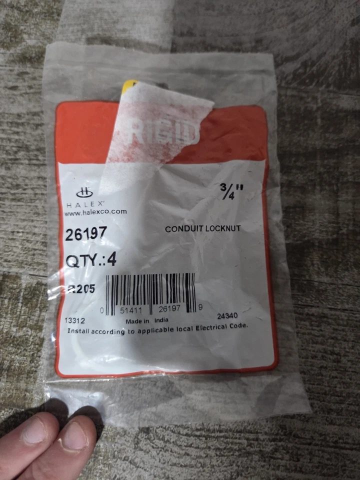 5 упаковок Halex 3/4 дюйма Гайки замка жесткого короба - Изображение 1 из 3