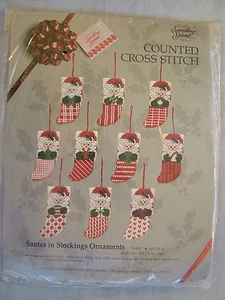  Something Special Santas  Stocking Counted Cross Stitch Christmas Ornament Kit - Picture 1 of 1