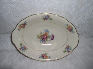 Tazón de verduras ovalado Syracuse China Federal Shape America Santa Rosa flores - Imagen 1 de 4