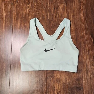 Nike Swoosh Dri-Fit Light Support Women's Non Padded Sports Bra Light Blue Small - Picture 1 of 5