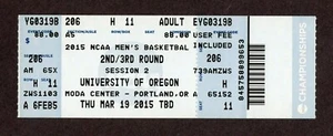 2015 NCAA Men's Championship RD2 PORTLAND 3/19 UTAH GEORGETOWN Full Ticket - Picture 1 of 12