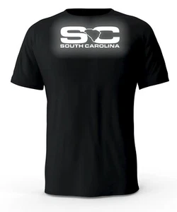 South Carolina SC State Reflective Logo Black T-Shirt - Picture 1 of 3