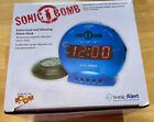 Sonic Bomb Extra Loud Alarm Clock with Bed Shaker Blue Vibrating Alarm