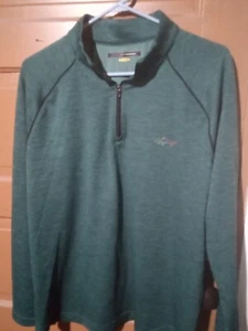 Greg Norman Mens Size Large Green Long Sleeve 1/4 Zip Pullover Heavy Shirt Golf - Picture 1 of 5
