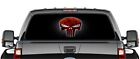 RED PUNISHER SKULL  PICK-UP TRUCK BACK WINDOW GRAPHIC DECAL PERFORATED VINYL