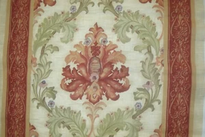 5 Yds Stroheim & Romann Fabric 100% Linen Bromley Damask Drapery Pillows 180" - Picture 1 of 9