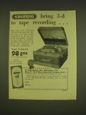 1955 Grundig TK.820/3-D Tape Recorder Ad - Grundig bring 3-d to tape recording