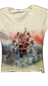 Jade girls XL white tshirt with flowers and butterflies - Picture 1 of 6