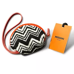 -45% Missoni Coin Purse Keith Black-White Chevron & Orange/Red £135.00 RRP BNWT - Picture 1 of 7