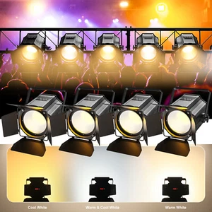 Par Light Dual Color COB 200W Spotlights with Barn Door DJ Disco Stage Lighting - Picture 1 of 21