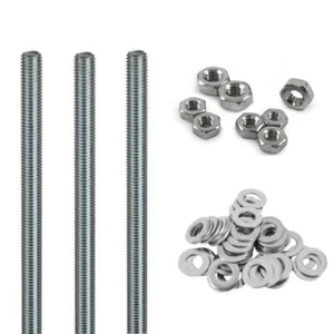 M6 M8 M10 M12 M16 M18 M20 M24 THREADED BAR NUTS WASHERS HIGH TENSILE STUDDING - Picture 1 of 8