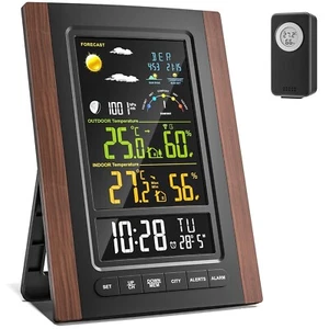 Wetterstation Funk mit Außensensor, Temperatur & Luftfeuchtigkeit Innen/Außen - Bild 1 von 3