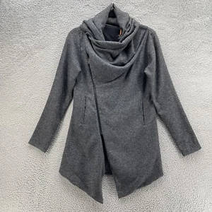 Lucy Jacket Women Extra Small XS Grey Take A Pause Draped Asymmetric Zip Up - Picture 1 of 14