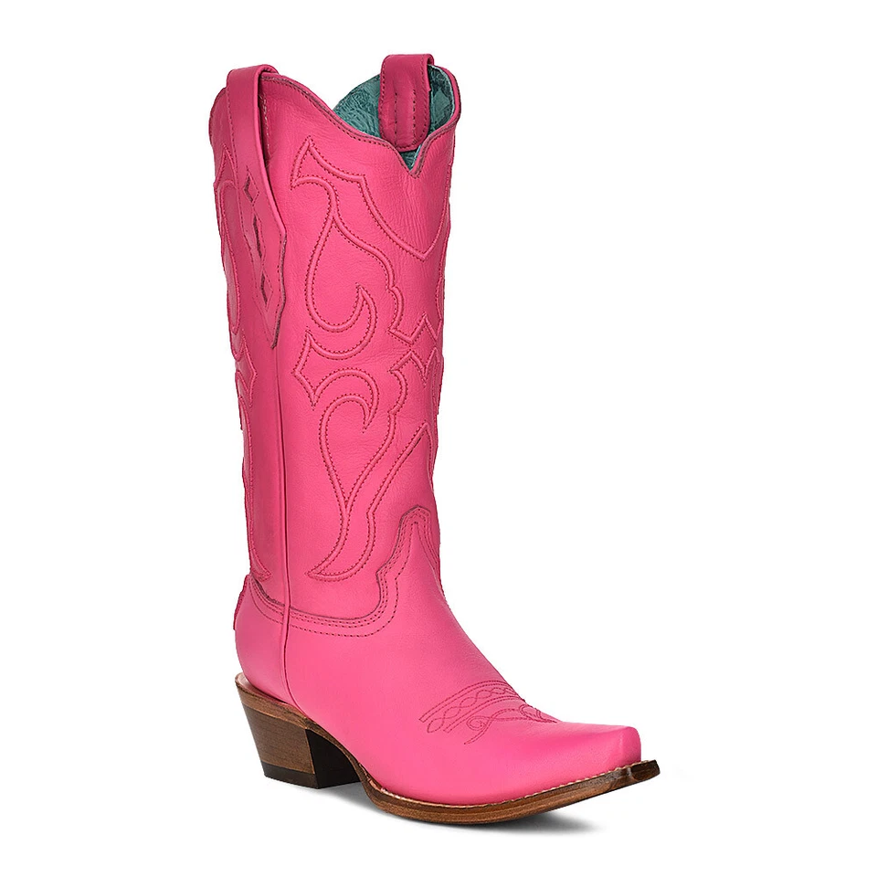 Corral Ladies Embroidered Fuchsia Pink Snip Toe Boots Z5138 - Image 1 of 1