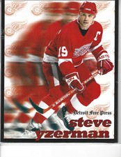 STEVE YZERMAN Detroit Free Press 8x10 DETROIT RED WINGS Collector Card