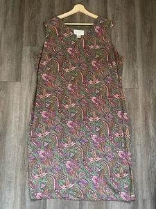 Vintage Casual Corner Annex Dress 100% Silk Floral Paisley Sheath Boho 18W - Picture 1 of 8