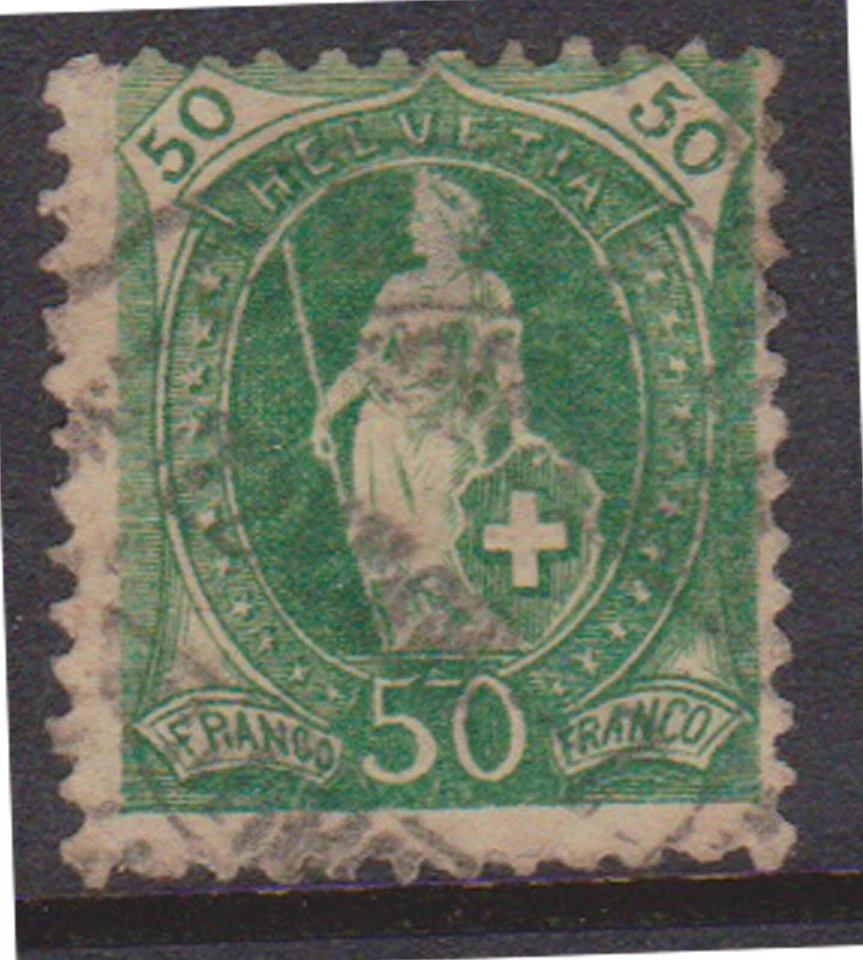 (F189-45) 1882 Suiza 50c sello verde (AT)  Foto 1 de 1