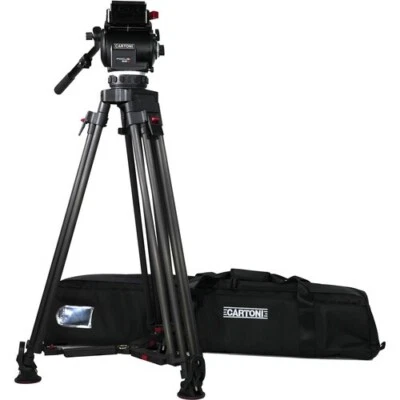 Cartoni Focus 22 Cine Fluid Head with 1-Stage Carbon Fiber Tripod, Mid-Level - Image 1 of 4
