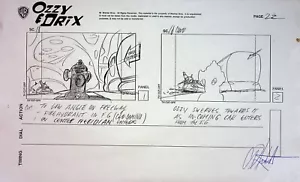 Serie de TV OZZY & DRIX 2002 Firmado por DAN KUBAT Producción Storyboard Copia de la página #KB - Imagen 1 de 2