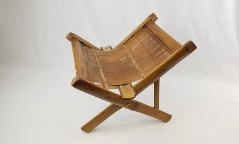 Salesman Sample Antique Chair Bamboo Beach Midcentury Tiki Lounge Miniature Seat Cover